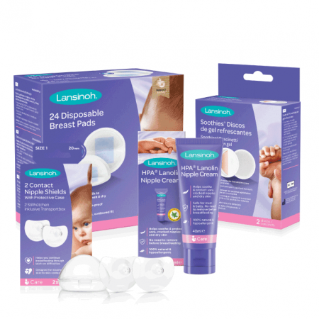 Alaptare - Kit: HPA lanolin x40ml, tampoane pentru san x24buc, Soothies compresa pentru mameloane x2buc, protectoare pentru mameloane 20mm x 2buc