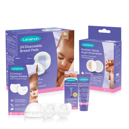 Kituri - Kit: HPA lanolin x10ml, tampoane pentru san x24buc, Soothies compresa pentru mameloane x2buc, protectoare pentru mameloane 24mm x 2buc
