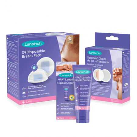 Alaptare - Kit: HPA lanolin x40ml, tampoane pentru san x24buc, compresa soothies pentru mameloane x2buc, Lansinoh