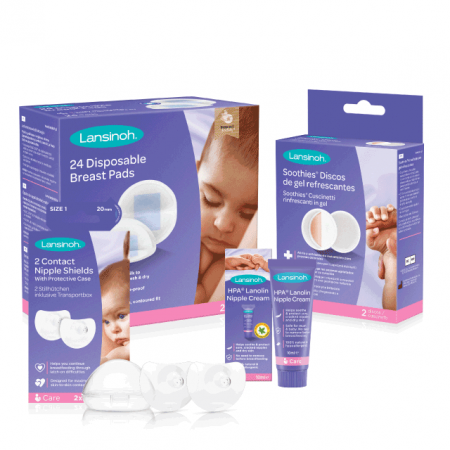 Kituri - Kit: HPA lanolin x10ml, tampoane pentru san x24buc, Soothies compresa pentru mameloane x2buc, protectoare pentru mameloane 20mm x 2buc