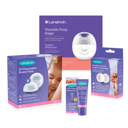 Kituri - Kit: HPA lanolin x40ml, tampoane pentru san x24buc, Soothies compresa pentru mameloane x2buc, pompa de san electrica simpla portabila hands free, Lansinoh