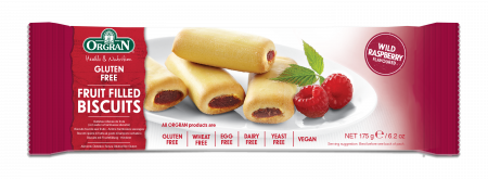 Biscuiti - Biscuiți umpluți cu zmeură fără gluten Orgran - 175 g.