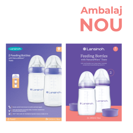 Pachet Biberon cu tetină NaturalWave® 2x 240 ml - Lansinoh [1]