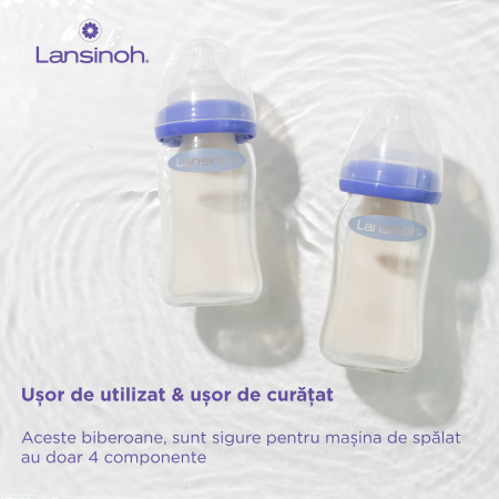 Kit: biberon din sticla 160 ml x2buc, Lansinoh [4]