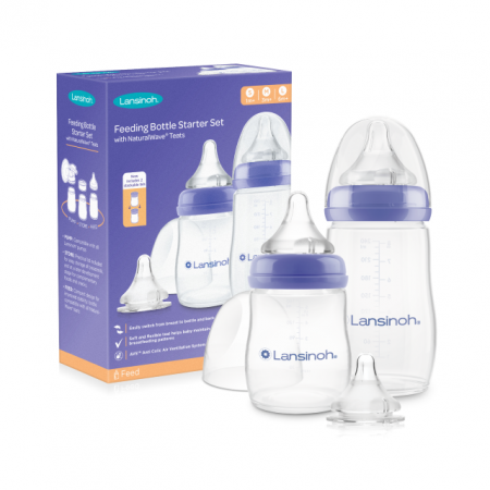 Alaptare - Pachet Starter Biberoane cu tetină NaturalWave® Lansinoh - 160 ml + 240 ml