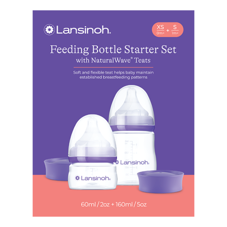 Pachet Starter Biberoane cu tetină NaturalWave® Lansinoh - 60 ml + 160 ml [10]