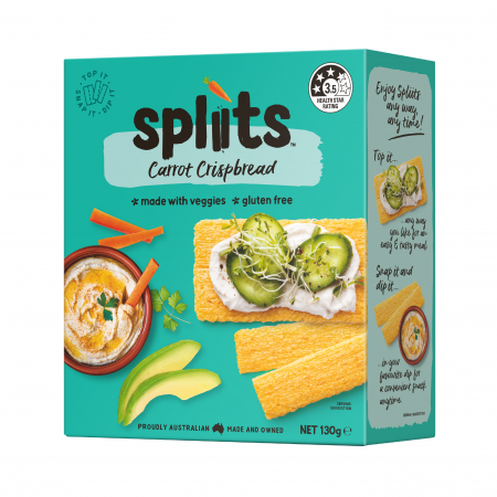 Crackers & Paine uscata - Pâine uscată cu morcov SPLIITS fără gluten - 130 g