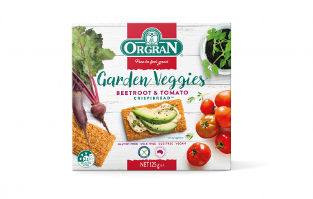 Crackers - Pâine uscată Veggies Garden Sfeclă și Roșii fără gluten, Orgran- 125 g