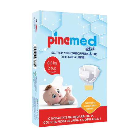 Ingrijire Bebe - Pinemed - Scutec pentru copii cu pungă de colectare a urinei, 0 - 5 kg x 2 bucati