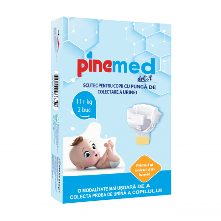 PINE MED - Scutec colectare urina - Pinemed - Scutec pentru copii cu pungă de colectare a urinei, 11+ kg x 2 bucati