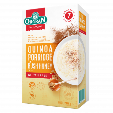 Cereale - Terci cu miere polifloră și scorțișoară, fără gluten, Orgran X 210G