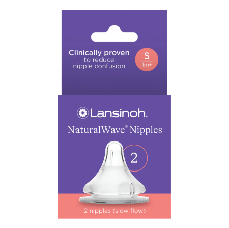 LANSINOH - Tetină cu flux lent NaturalWave® S, Lansinoh - 2 buc.
