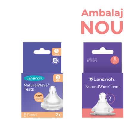 Hranire - Tetină cu flux lent NaturalWave® S, Lansinoh - 2 buc.