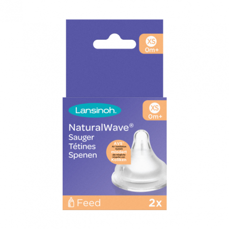 Biberoane & Tetine - Tetina cu flux foarte lent NaturalWave® XS, Lansinoh x 2 bucati