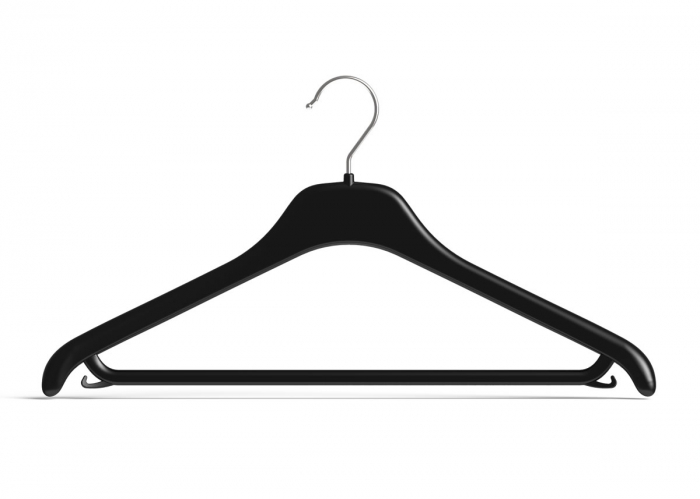 Umerase din Plastic pentru imbracaminte copii, cu Bara si agatatori - Mainetti, Set de 10 Bucati, Culoare Negru [1]