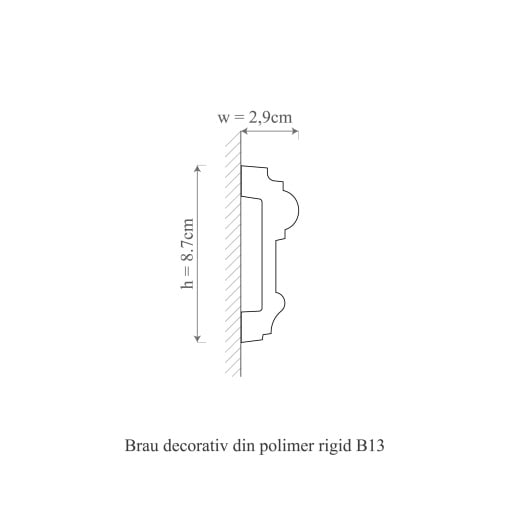Brau decorativ din polimer rigid B13 - 8.7x2.9x200 cm [3]
