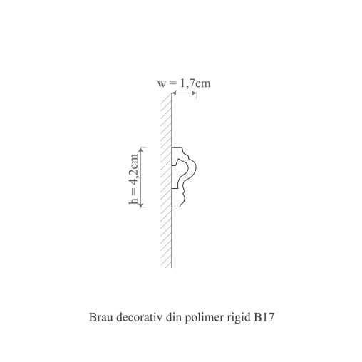 Brau decorativ din poliuretan flexibil B17F - 4.2x1.7x200 cm [2]