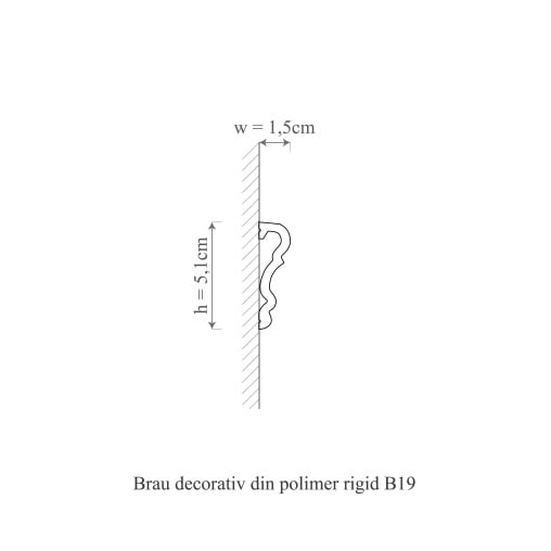 Brau decorativ din poliuretan flexibil B19F - 5.1x1.5x200 cm [2]
