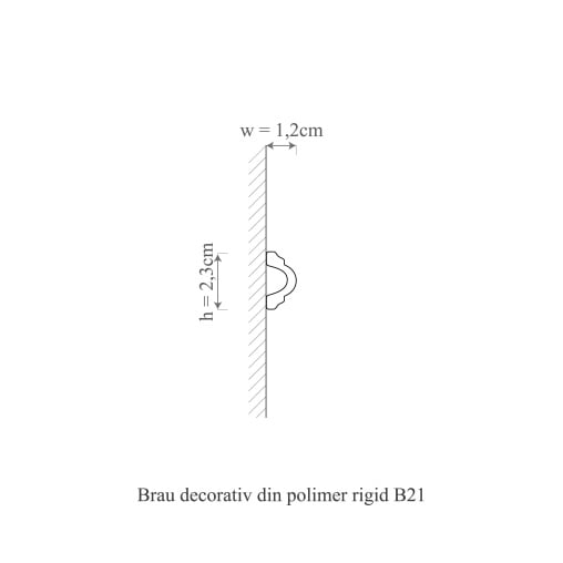 Brau decorativ din poliuretan flexibil B21F - 2.3x1.2x200 cm [2]