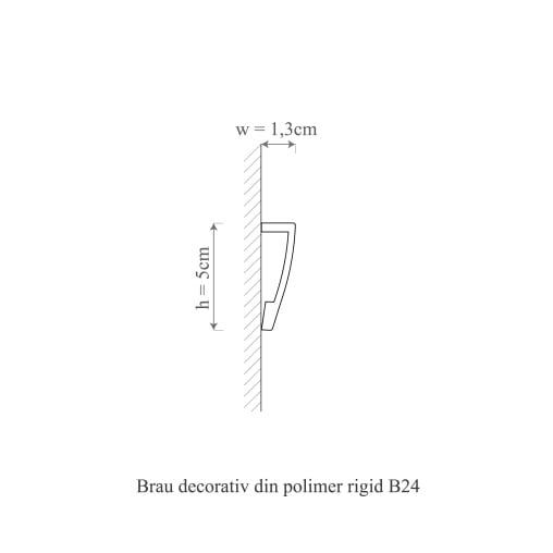 Brau decorativ din poliuretan flexibil B24F - 5x1.3x200 cm [3]