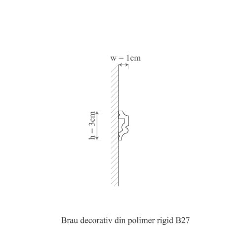 Brau decorativ din polimer rigid B27 - 3x1x200 cm [2]