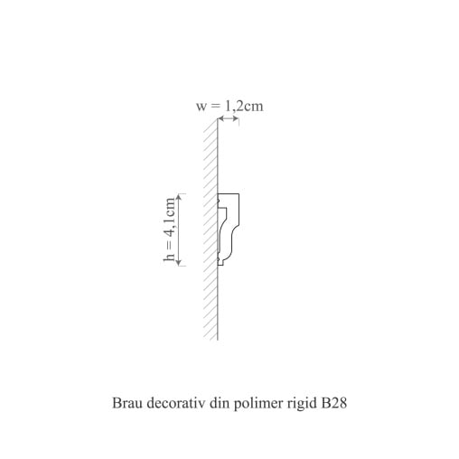 Brau decorativ din polimer rigid B28 - 4.1x1.2x200 cm [2]
