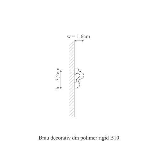 Brau decorativ din poliuretan flexibil B10F - 3.2x1.6x200 cm [2]