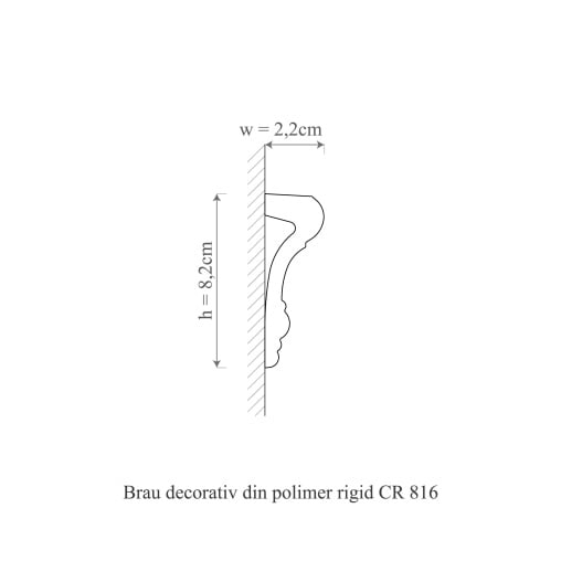 Brau decorativ din poliuretan CR816 - 8.2x2.2x200 cm [2]