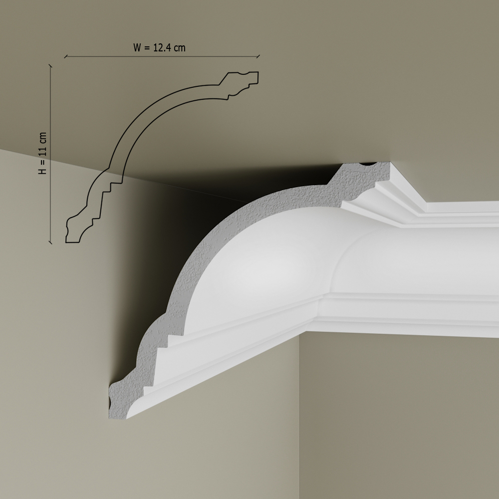 Cornisa decorativa din polimer rigid C18 - 11x12.4x200 cm [1]