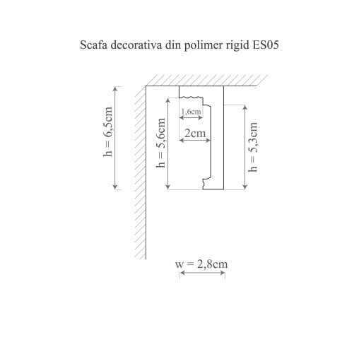 Scafa decorativa din polimer rigid ES5 - 6.5x2.8x200 cm [2]