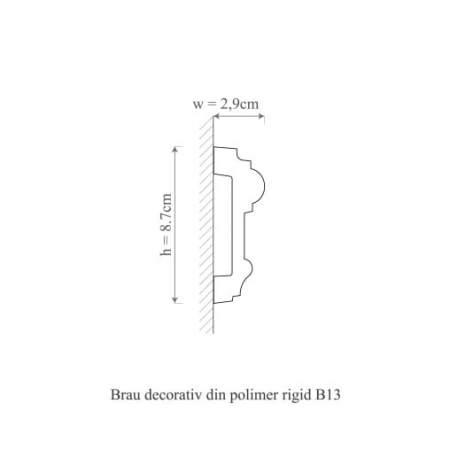 Brau decorativ din polimer rigid B13 - 8.7x2.9x200 cm [2]
