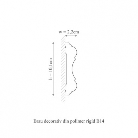 Brau decorativ din polimer rigid B14 - 10.1x2.2x200 cm [3]
