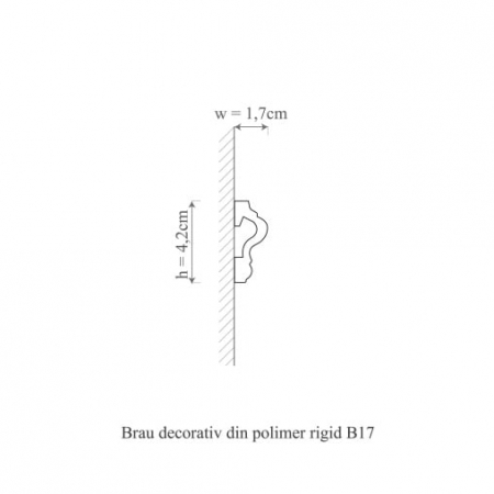Brau decorativ din poliuretan flexibil B17F - 4.2x1.7x200 cm [1]