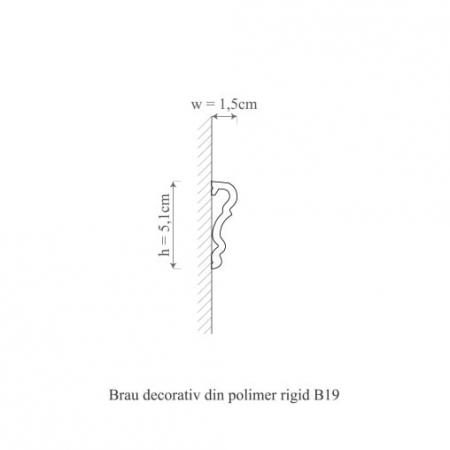 Brau decorativ din poliuretan flexibil B19F - 5.1x1.5x200 cm [1]