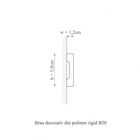 Brau decorativ din polimer rigid B20 - 5.8x1.2x200 cm [3]