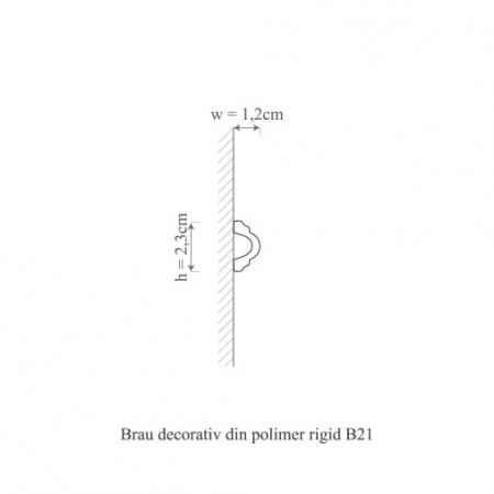 Brau decorativ din poliuretan flexibil B21F - 2.3x1.2x200 cm [1]