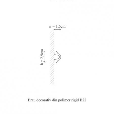 Brau decorativ din polimer rigid B22 - 2.9x1.6x200 cm [1]
