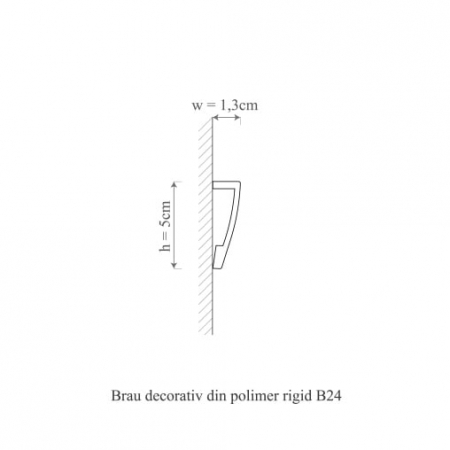 Brau decorativ din poliuretan flexibil B24F - 5x1.3x200 cm [2]