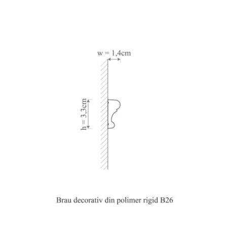 Brau decorativ din polimer rigid B26 - 3.3x1.4x200 cm [1]