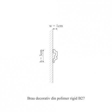 Brau decorativ din polimer rigid B27 - 3x1x200 cm [1]