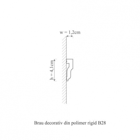 Brau decorativ din polimer rigid B28 - 4.1x1.2x200 cm [1]