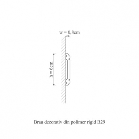 Brau decorativ din polimer rigid B29 - 6x0.8x200 cm [2]