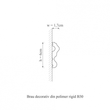 Brau decorativ din polimer rigid B30 - 6x1.7x200 cm [1]