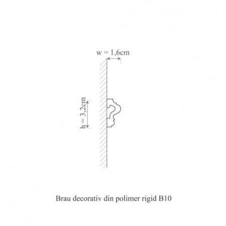 Brau decorativ din poliuretan flexibil B10F - 3.2x1.6x200 cm [1]