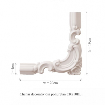 Chenar decorativ din poliuretan CR810BL - 20x1.8x19 cm [1]