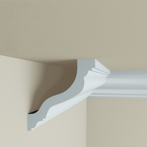 Cornise - Cornisa decorativa din polimer rigid C10 - 7.8x7.8x200 cm