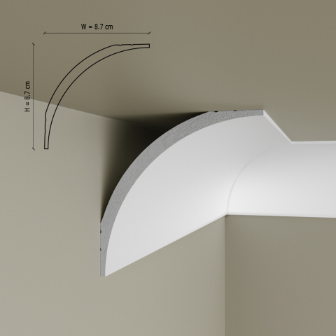 Cornise - Cornisa decorativa din polimer rigid C16 - 8.7x8.7x200 cm