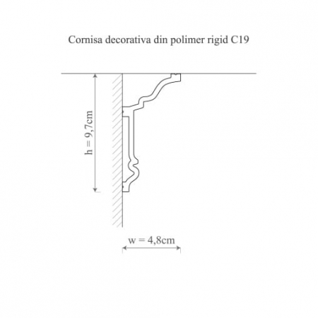 Cornisa decorativa din poliuretan flexibil C19F - 9.7x4.8x200 cm [1]