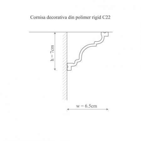 Cornisa decorativa din polimer rigid C22 - 6.5x7x200 cm [1]