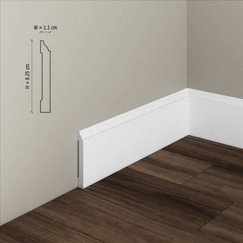 Plinte - Plinta decorativa din polimer rigid S17 - 8.2x1.1x200 cm